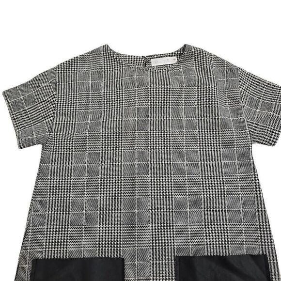 Zara Mini Dress Girls Grey Black Size10 Plaid Short Sleeve Stretch Outdoor Hound - Picture 5 of 9